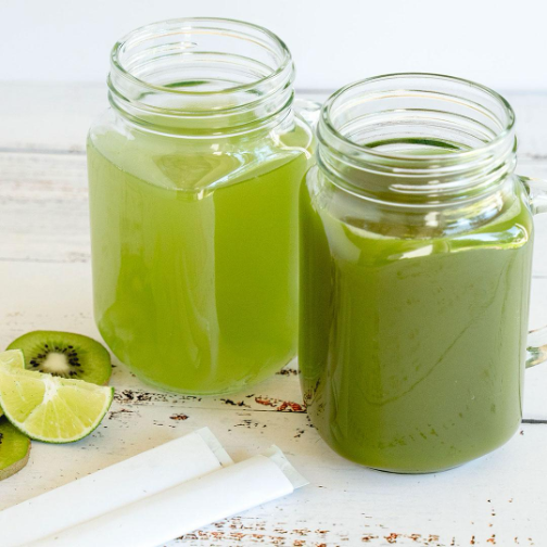 purple and blue iced beverage in clear jar